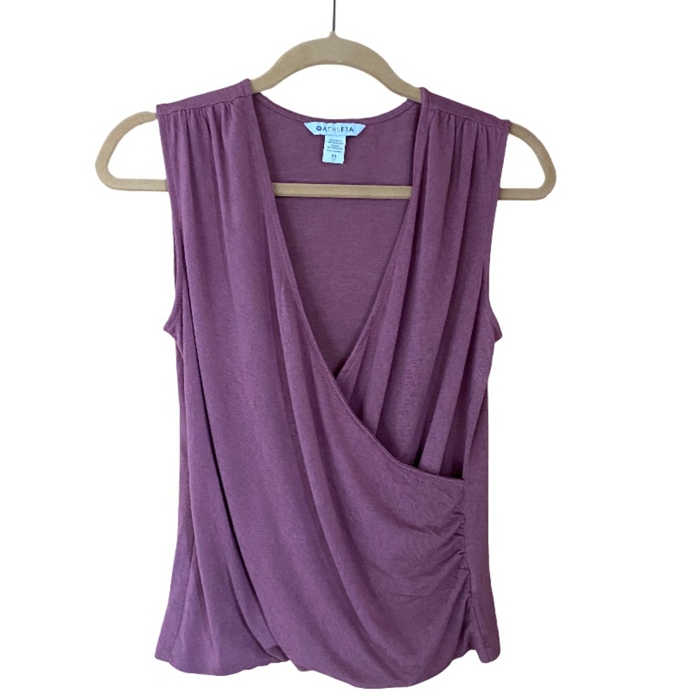 Athleta purple Breezy Wrap workout tank size XS